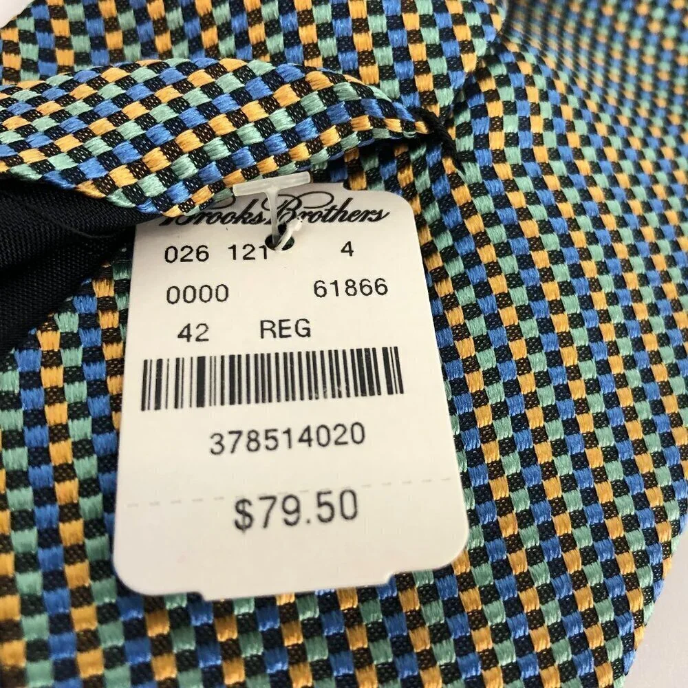 Brooks Brothers Blue And Gold Colored Silk Tie NWT